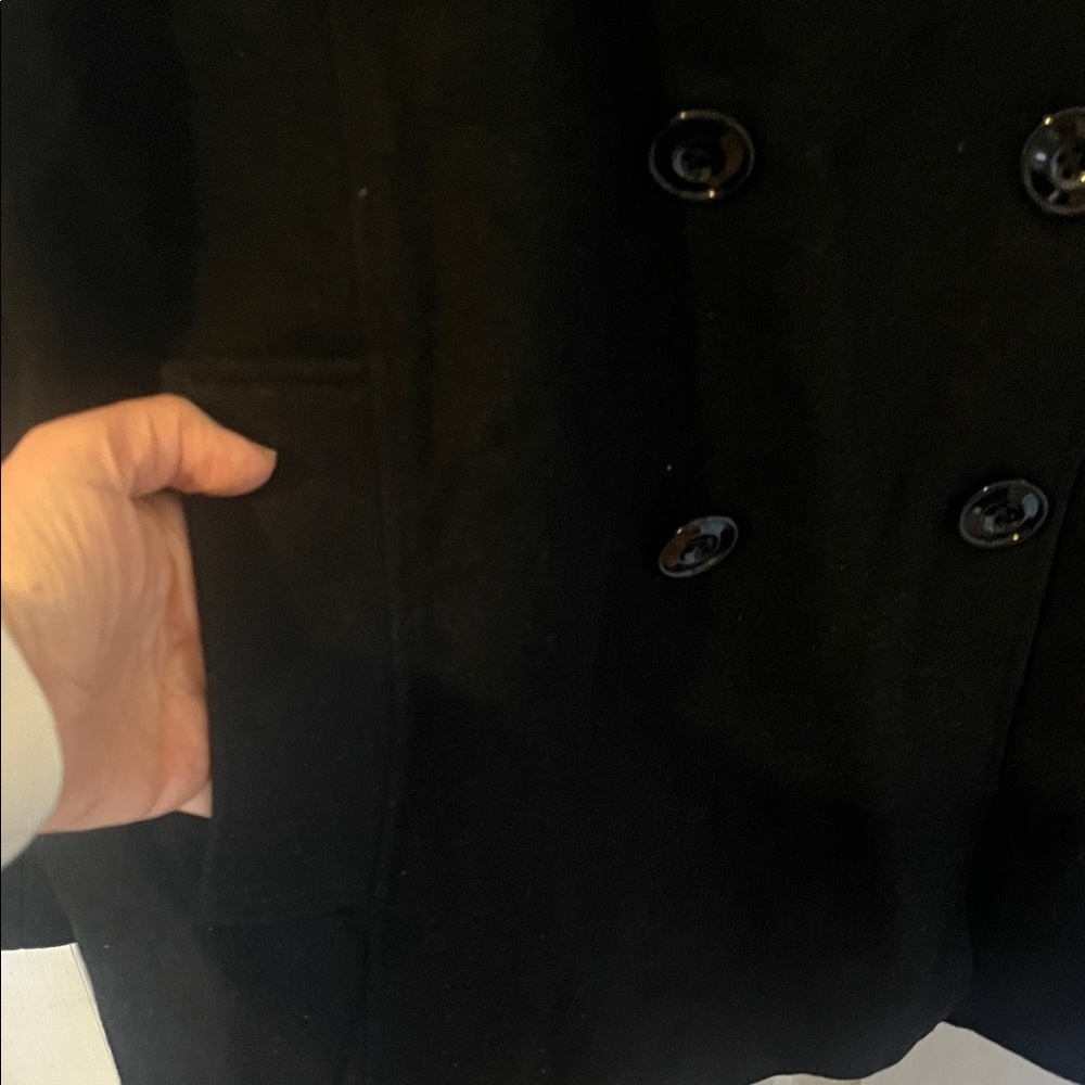 Jones New York Classic Black Pea Coat - Picture 4 of 7
